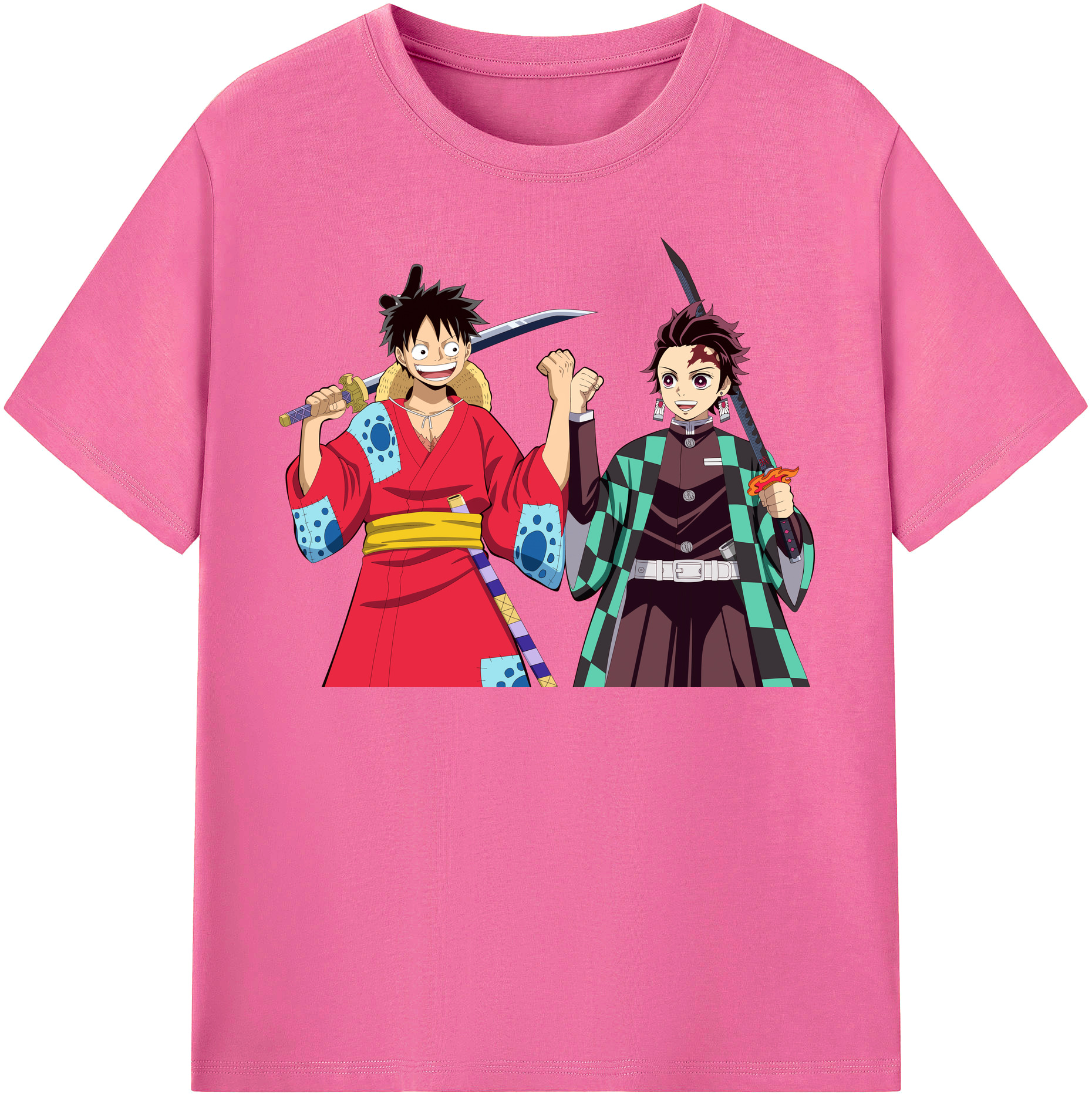 （画像用） 鬼滅の刃 竈門 炭治郎／かまど たんじろう Kamado Tanjirou レディースカジュアルプリントTシャツ（綿100％）
